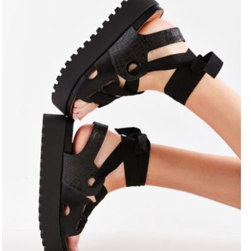 Ribbon lace up platform sandals from UO